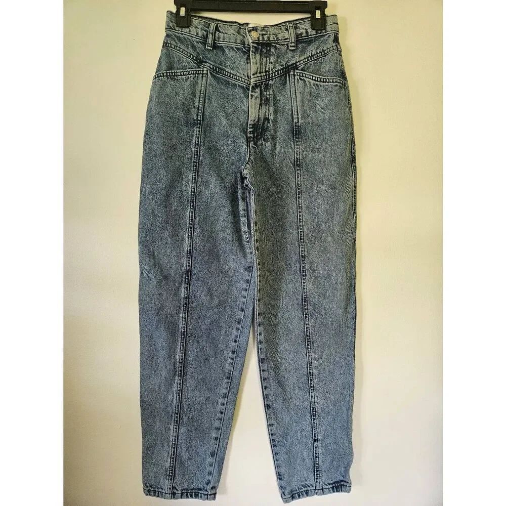 Zara High Rise Barrel Leg Jeans Women's US 2 EU 34 Light Wash Seam Detail Cotton